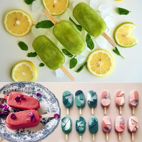 Miniatura 6 de Sakolla Juego de 3 moldes grandes para paletas de silicona con 4 cavidades, moldes para pastelitos, moldes ovalados para pasteles de helado casero
