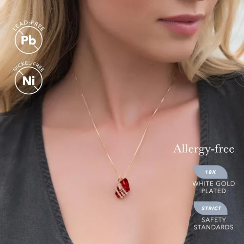 Miniatura 52 de Leafael Wish Stone - Collar con dije chapado en oro rosa de 18 quilates, con cristales de Swarovski, joyería de piedra natal, 18 pulgadas + 2