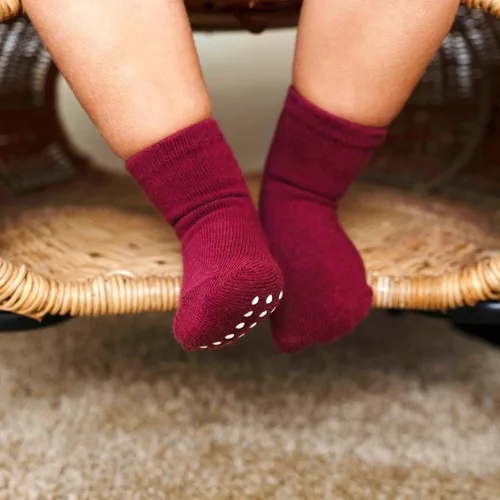 Miniatura 2 de JAKIDAR Paquete de 12 calcetines de algodón con agarre antideslizante para niños y niñas
