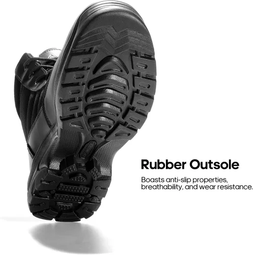 Miniatura 6 de NORTIV 8 Botas de trabajo tácticas impermeables para hombre, de cuero, para senderismo, militares, 6 pulgadas, botas de combate para motocicleta