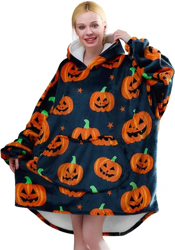 Miniatura 24 de Moinlizy - Sudadera con capucha tipo manta extragrande, portátil con capucha y bolsillo, de grueso sherpa, para mujeres y hombres adultos