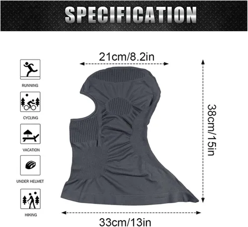 Miniatura 2 de Máscara de esquí ligera, pasamontañas de ciclismo, transpirable, máscara de cara completa para motocicleta, pasamontañas para hombres y mujeres
