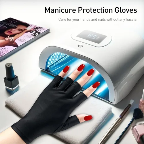 Miniatura 5 de Guantes UV para manicura de gel, UPF50+, guantes de luz UV sin dedos, para uñas de gel, guantes de manicura, guantes de protección UV para mujeres