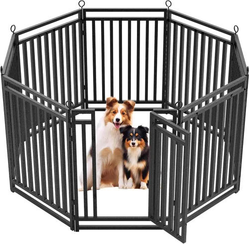 Miniatura 16 de Valla para perros para exteriores e interiores, 40 pulgadas de altura, 16 paneles de corral para perros grandes, medianos y pequeños, corral