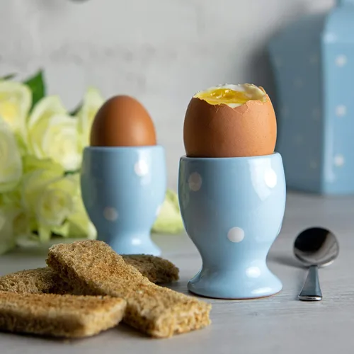 Miniatura 15 de City to Cottage Juego de 2 portavasos de cerámica para huevos, tazas suaves para huevos hervidos, soportes para huevos duros, taza para servir