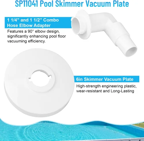 Miniatura 5 de GDW Placa de aspiradora para piscina compatible con Hayward 6 pulgadas Skimmer de piscina SP1090, SP1091, SP1092 – Skim Vac 1 1/4 pulgadas y 1 1/2