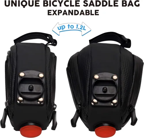 Miniatura 2 de DAWAY Kits de herramientas de reparación de bicicletas, bolsa de reparación de bicicletas y bomba de bicicleta de 120 PSI o bolsa de sillín