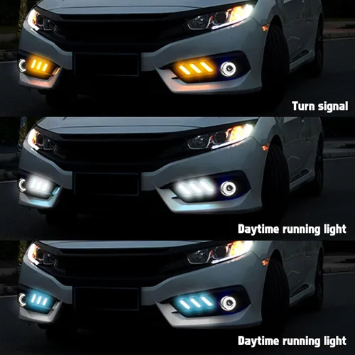 Miniatura 2 de x xotic tech Cubierta de bisel de luces antiniebla LED para parachoques delantero, compatible con Honda Civic 10ª generación 2016-2018 2/4 puertas