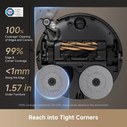 Miniatura 5 de DREAME X50 Ultra Robot Aspiradora y Fregona con Autovaciado y Limpieza Automática de la Fregona, Succión de 20,000Pa, Evitáción de Obstáculos y Negro