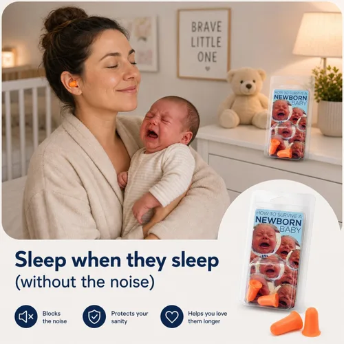Miniatura 6 de Cómo sobrevivir a un bebé recién nacido: tapones para los oídos, divertido regalo de broma para nuevos padres, artículos extraños para mamás