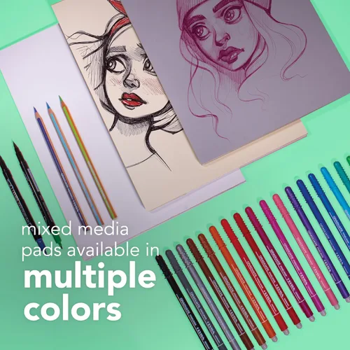 Miniatura 5 de Canson Graduate - Bloc de medios mixtos en tono gris, plegable, 11 x 14 pulgadas, 20 hojas Papel de artista para adultos y estudiantes, acuarelas