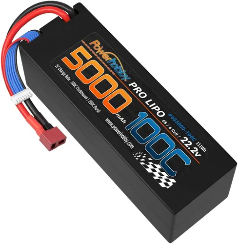Miniatura 6 de Powerhobby 6s 22.2v 5000mah 100c Lipo Battery Deans Estuche rígido de 6 celdas (paquete de 2) Compatible con: 1/8 Buggy Truggy