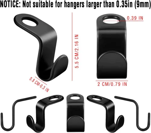 Miniatura 3 de 200 ganchos de conector para colgar ropa, ganchos en cascada resistentes, ganchos extensores, ganchos de conexión de terciopelo para ropa, armario