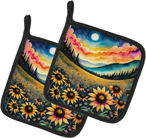 Miniatura 85 de Caroline's Treasures Juego de soportes para ollas de cocina coloridos de Asters, resistentes al calor, almohadillas calientes para cocinar, hornear