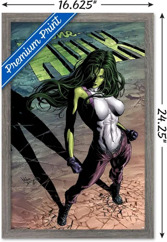 Miniatura 3 de Trends International Marvel Comics She-Hulk - Póster de pared #29 de She-Hulk, 14.725 x 22.375 pulgadas, versión enmarcada de madera de granero