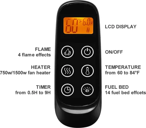 Miniatura 5 de PuraFlame Alice - Chimenea eléctrica de 50 pulgadas empotrable, montaje enrasado para 2 x 6 pernos, juego de troncos y cristal, calentador de 1500