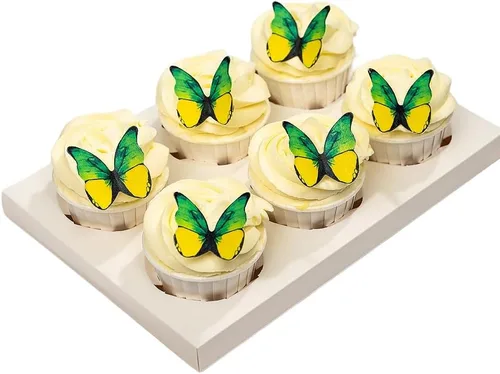 Miniatura 12 de Mariposas comestibles para decoración de pasteles, decoración comestible de arco iris para pasteles y cupcakes, mariposas de papel de oblea