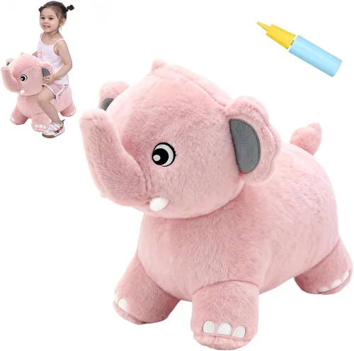 Miniatura 7 de INPANY Caballo Saltarín, Juguetes Panda Brincolín, Animal de Peluche Saltarín para Niños Pequeños, Juguetes de Goma Inflables para Montar, Regalo