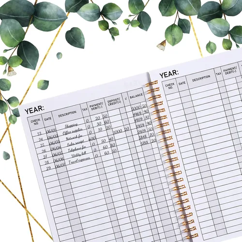 Miniatura 4 de 4 piezas de libro de contabilidad contable Cuadernos de seguimiento de cuentas de gastos en espiral encuadernados para equilibrar talonario