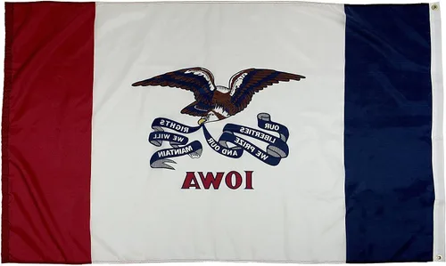 Miniatura 2 de FlagSource Bandera del estado de nailon de Iowa, fabricada en los Estados Unidos, 4 x 6 pies Iowa 4x6
