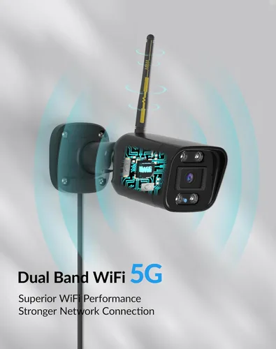 Miniatura 5 de FOSCAM Cámara inalámbrica de 3K 5MP para exteriores, cámara WiFi de 5 GHz y 2.4 GHz para seguridad en el hogar, cámara de vigilancia exterior FoV