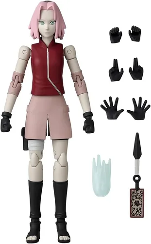Miniatura 4 de BANDAI Anime Heroes Naruto Figura de acción Haruno Sakura Figura de 6.7 in con manos y accesorios adicionales Figuras de acción de anime