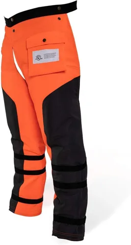 Miniatura 11 de Delantal protector de 8 capas para motosierra, pantalones ajustables para motosierra, para madereros, trabajadores forestales clase A Negro