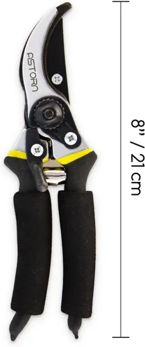 Miniatura 2 de Tijeras de podar de derivación de 8 pulgadas para jardinería, tijeras de jardín ultra afiladas resistentes con agarre ergonómico antideslizante