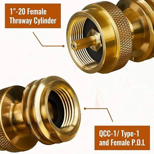 Miniatura 3 de Adaptador de tanque de propano de 1 libra, Adaptador de tanque de propano convertidor de 20 lb a 1 libra, Engánchate Tanques de propano pequeños