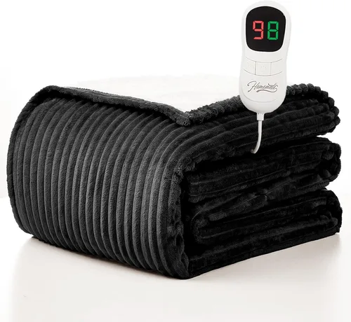 Miniatura 12 de Homemate Manta térmica eléctrica de 50 x 60 pulgadas, manta térmica de 1/2/4/6/8 horas de apagado automático, 10 niveles de calor, protección contra