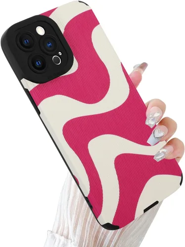 Miniatura 10 de Funda Wlxee para iPhone 15 Pro Max con patrón de ola, TPU suave con parachoques, cuero PU, diseño de cebra lindo para mujeres y niñas - Negro Gris