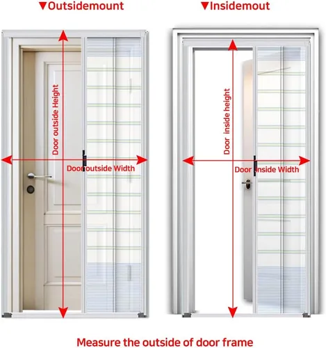 Miniatura 7 de Corte personalizado a medida, [azul, normal, 31 pulgadas de ancho x 83 pulgadas de alto], red retráctil de aluminio para puerta delantera, malla