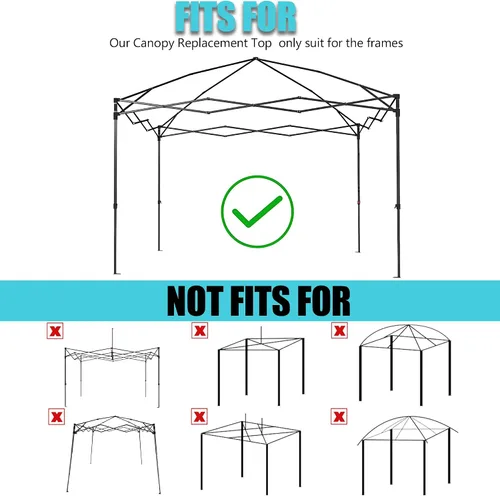 Miniatura 3 de Cubierta Superior de Repuesto para Toldo 8x8, Cubierta de Repuesto para Carpa Emergente 8x8 (Solo Cubierta Superior) Gris