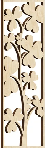 Miniatura 122 de 9 3/8 pulgadas de ancho x 24 3/8 pulgadas de alto x 1/4 pulgadas de alto, Bradford Paneles de pared decorativos de madera de calado, roble rojo rojo