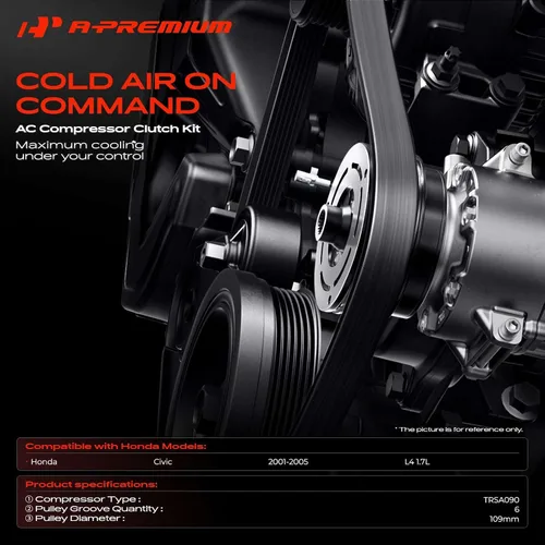 Miniatura 2 de A-Premium Kit de embrague del compresor del A/C compatible con Honda Civic 1.7L 2001-2005