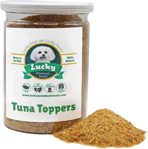 Miniatura 15 de Lucky Premium - Gránulos de atún – Decoración de comida para perros hecha con atún real, condimento para añadir sabor a cada comida (16 onzas)