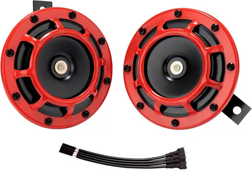Miniatura 8 de Bocina eléctrica para coche, 12 V, súper fuerte, tono alto/bajo, kit de bocinas dobles de metal con rejilla protectora, 2 bocinas 003399801, montaje