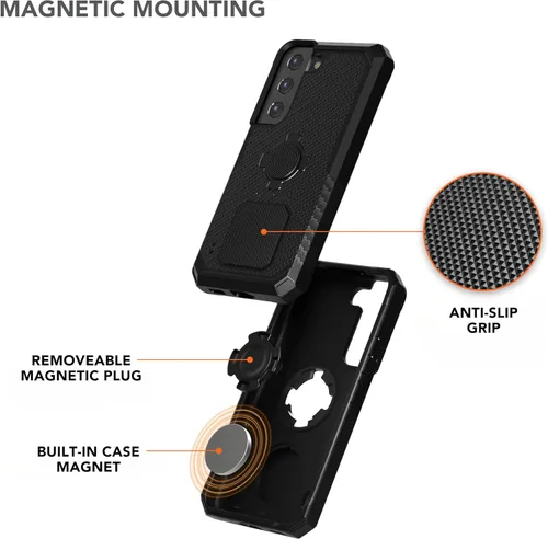 Miniatura 5 de Rokform - Funda para Galaxy S22, serie resistente, funda magnética con bloqueo giratorio, armadura probada contra caídas (negro)