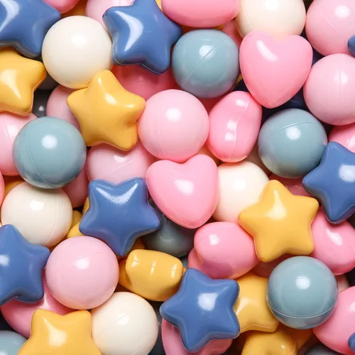 Miniatura 26 de Bolas de hoyo de TRENDPLAY en forma de estrella y corazón para niños pequeños - 50, 100, 200, 500 piezas de bolas de plástico para diversión y juego