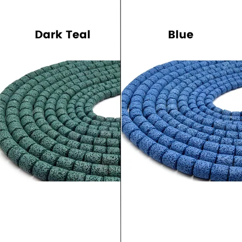 Miniatura 6 de Cuentas de lava Joyas difusoras de aceites esenciales Cuentas de barril azul y tubo de 0.315 in