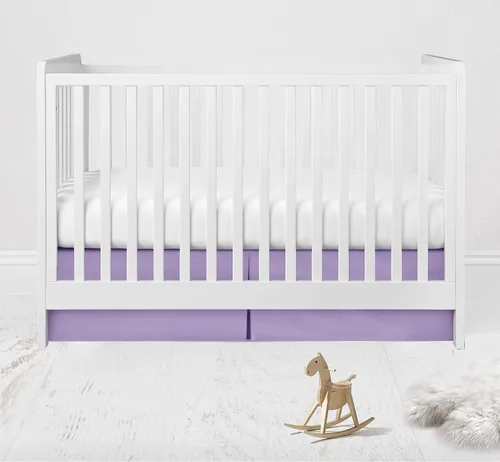 Miniatura 13 de Bacati Falda de cama sólida para cuna/niño pequeño, color blanco, 13 pulgadas