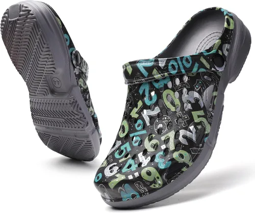 Miniatura 10 de Zuecos de verano antideslizantes para hombre, zapatos de jardín ligeros y suaves, zuecos para jardín, cocina, exteriores, playa, patio, piscina