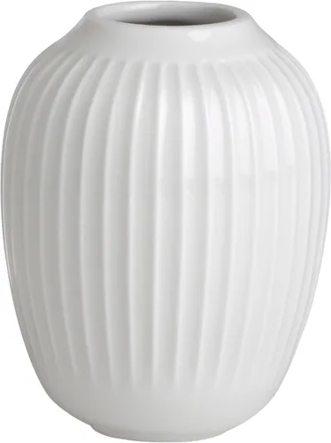 Kahler Hammershoi - Jarrón de porcelana acanalada blanca, 4.1 pulgadas Blanco