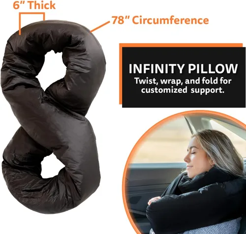 Miniatura 5 de NAPRO Almohada de viaje y manta de campamento, 3 en 1 de nailon Ripstop Infinity y fundas de almohada de viaje cuadradas con 82 x 54 pulgadas