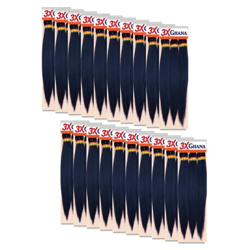 Miniatura 36 de REALISTIC - Paquete múltiple. Trenzas preestiradas X-Pression 3X Ghana de 50 pulgadas, 100% Kanekalon, fáciles de trenzar sin picazón