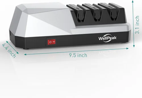 Miniatura 7 de Afilador Eléctrico de Cuchillos de 3 Etapas para Cuchillos de 18/20 Grados, Sistema de Afilado Abrasivo de Diamante para Cuchillos de Chef de Filo