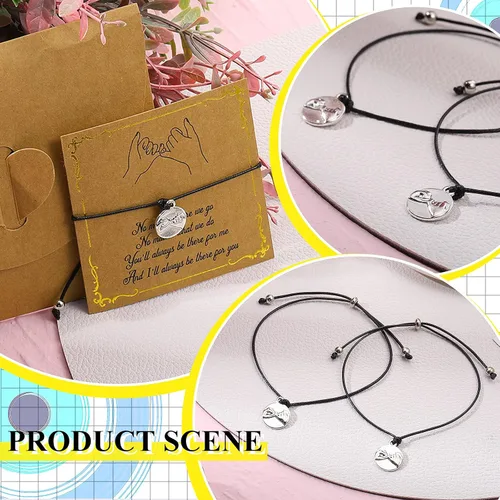 Miniatura 5 de Hicarer Pulseras de promesa, pulseras de amistad para el regreso a clases, juego de dijes a distancia para amigos, mujeres y niñas, regalo del día