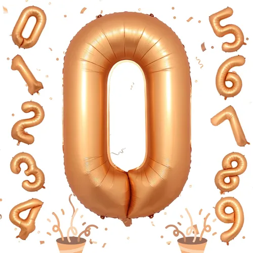 Miniatura 78 de Globos de número azul pastel de 40 pulgadas, globo gigante autoinflable de aluminio número 5 de cumpleaños para niños, globos azul bebé para hombres