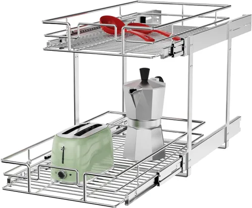 ROOMTEC Organizador Individual Extraíble de Gabinete (11 pulgadas de ancho x 21 pulgadas de profundidad), Organizador de Especias de 2 Niveles para