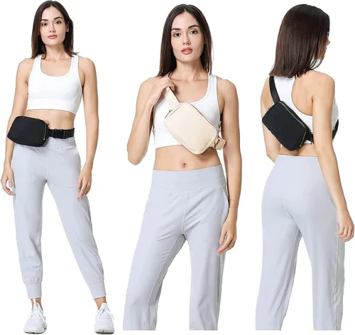 Miniatura 41 de Riñonera cruzada para mujeres y hombres, bolsa para cinturón para senderismo con correa ajustable, riñonera para correr, entrenamiento, deportes